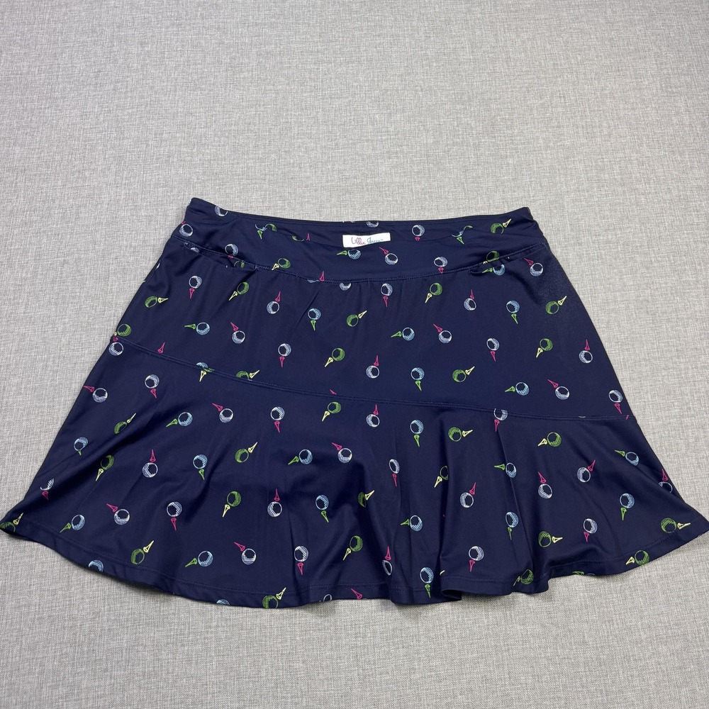 Lillie Green Golf Skort Womens Large Blue Geometric Pull On Lined Stretch